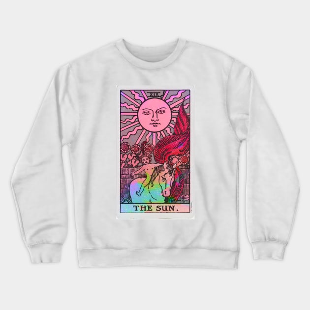 Trippy Sun Tarot Card Crewneck Sweatshirt by lolosenese